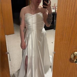 Ivory Satin wedding gown